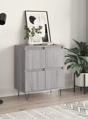 VidaXL Dressoir 60x30x75 cm bewerkt hout grijs sonoma eikenkleurig