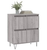 VidaXL Dressoir 60x30x75 cm bewerkt hout grijs sonoma eikenkleurig