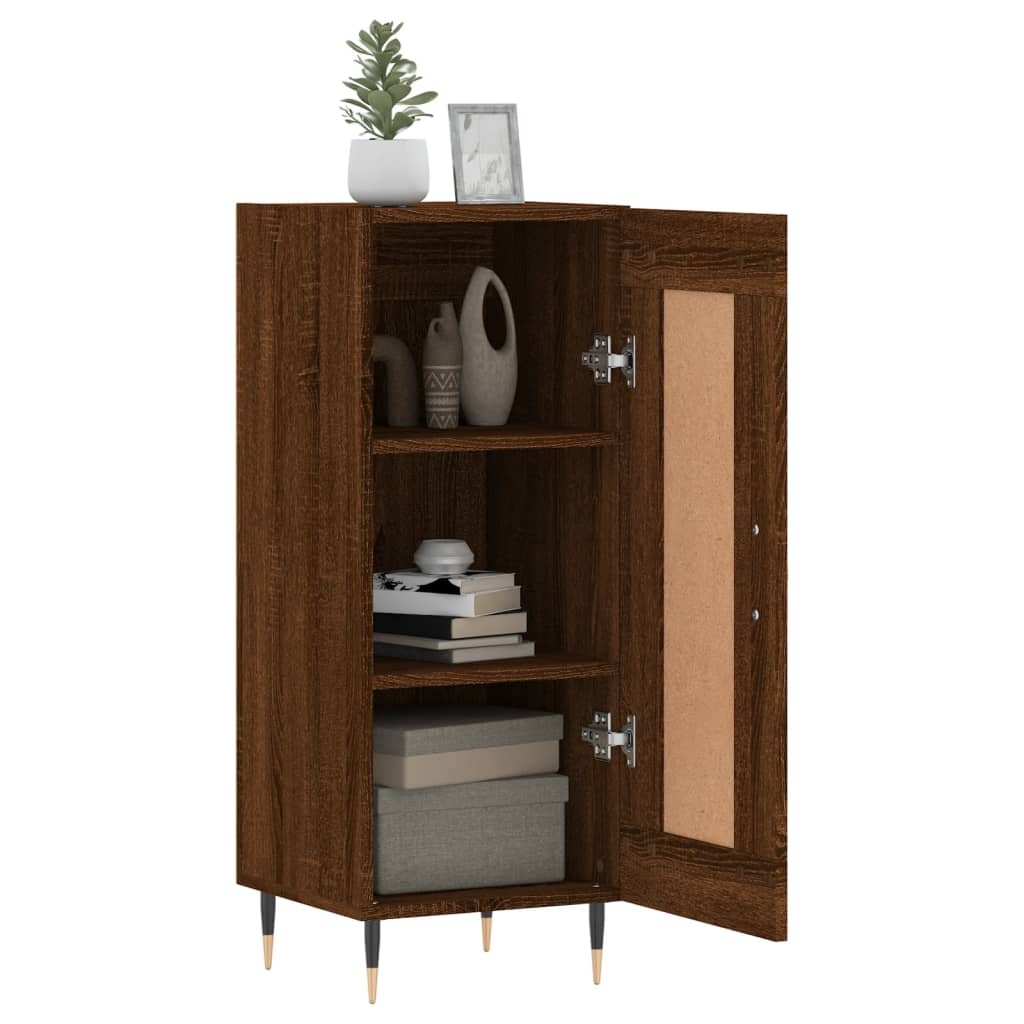 VidaXL Dressoir 34,5x34x90 cm bewerkt hout bruineikenkleurig