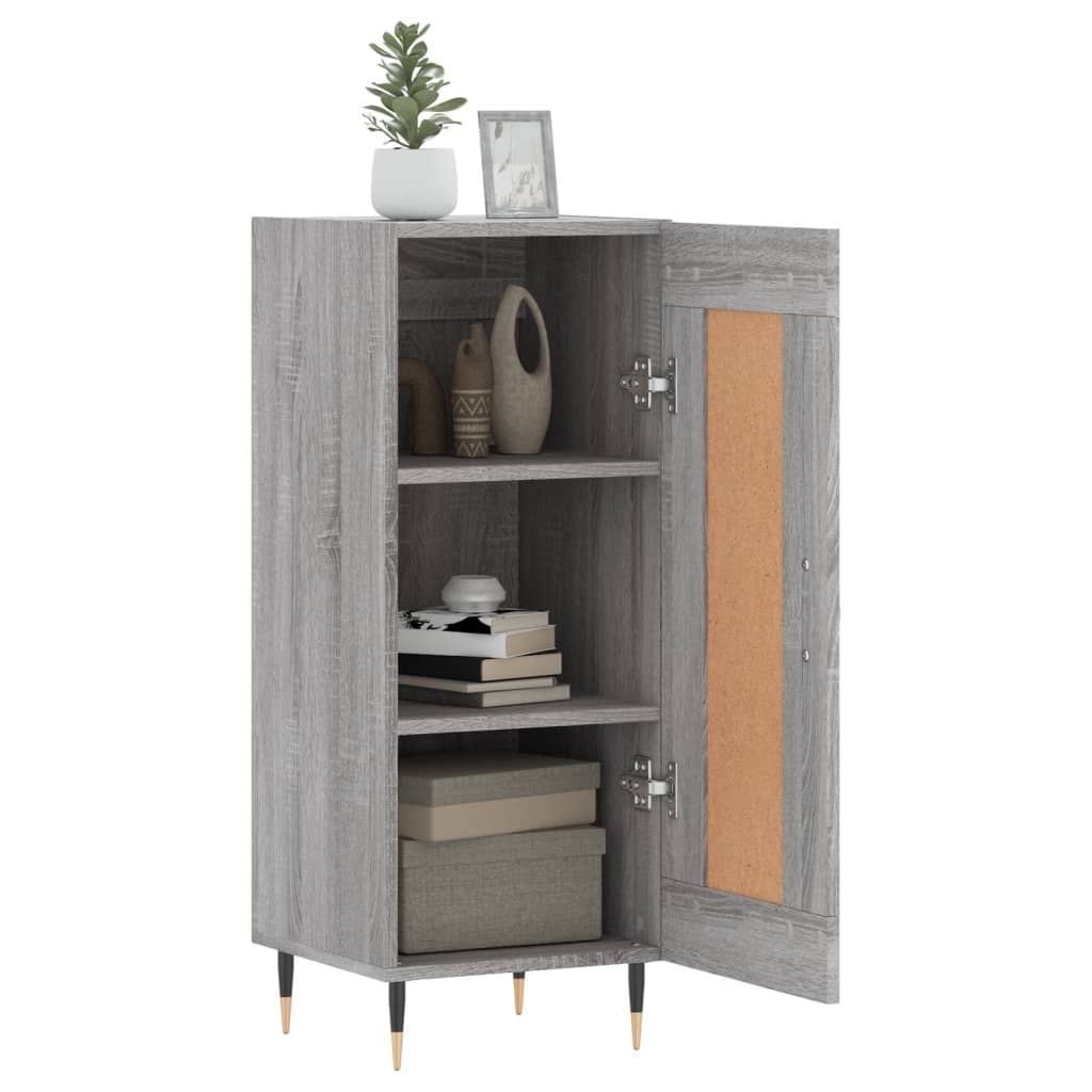 VidaXL Dressoir 34,5x34x90 cm bewerkt hout grijs sonoma eikenkleurig