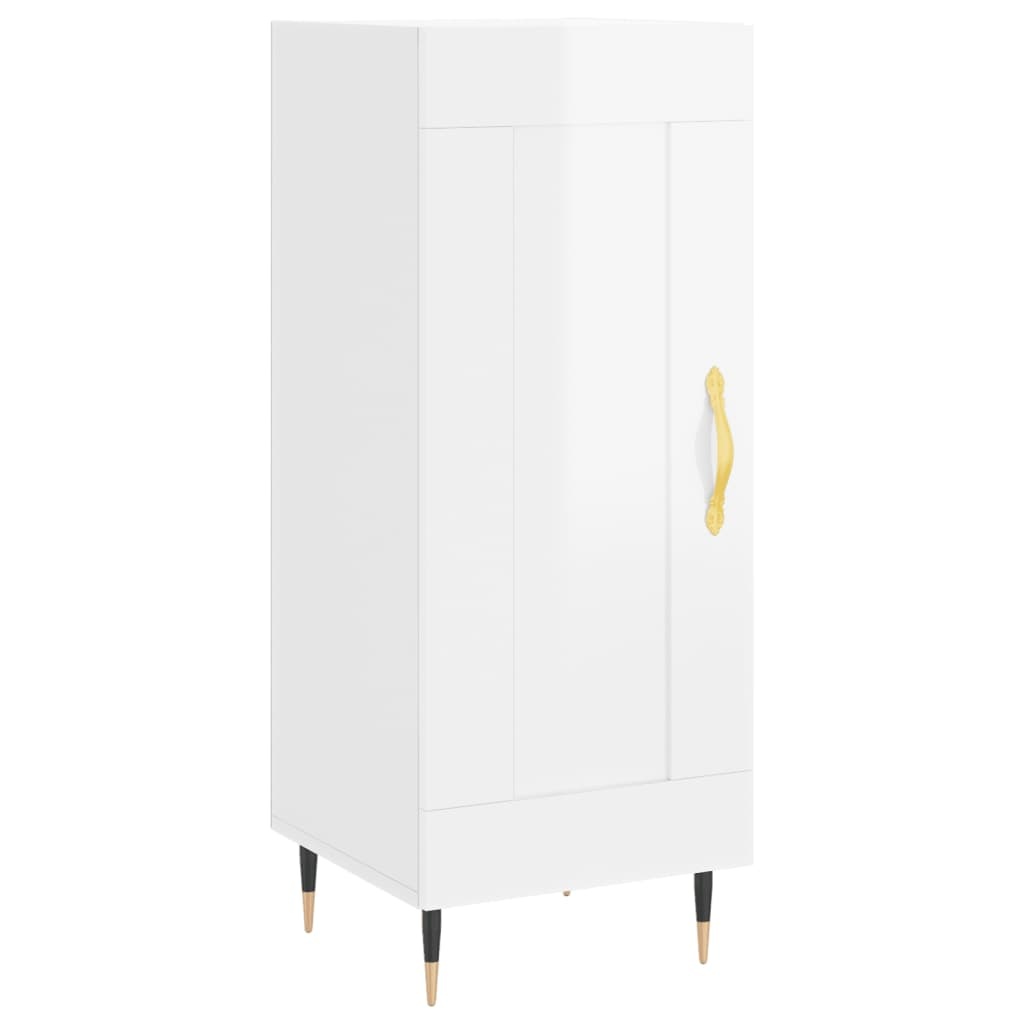 VidaXL Dressoir 34,5x34x90 cm bewerkt hout hoogglans wit