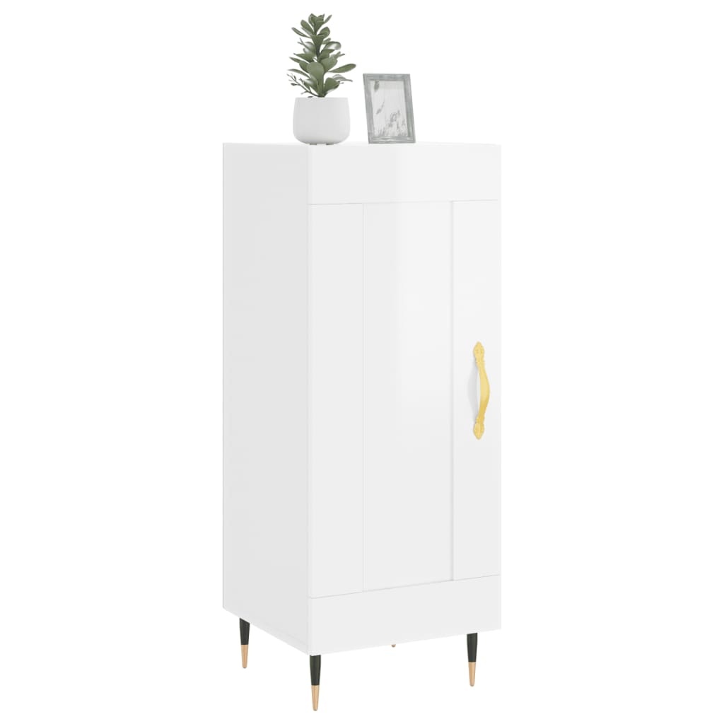 VidaXL Dressoir 34,5x34x90 cm bewerkt hout hoogglans wit