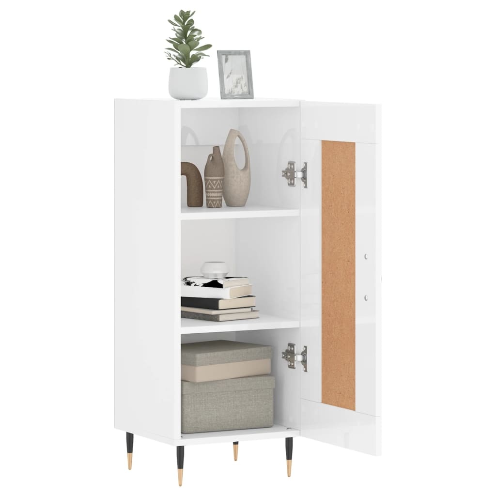 VidaXL Dressoir 34,5x34x90 cm bewerkt hout hoogglans wit
