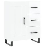 VidaXL Dressoir 69,5x34x90 cm bewerkt hout hoogglans wit