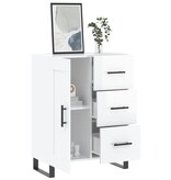 VidaXL Dressoir 69,5x34x90 cm bewerkt hout hoogglans wit