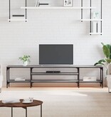 VidaXL Tv-meubel 201x35x45 cm bewerkt hout en ijzer grijs sonoma eiken