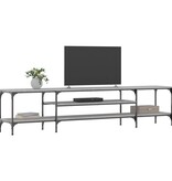 VidaXL Tv-meubel 201x35x45 cm bewerkt hout en ijzer grijs sonoma eiken
