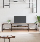 VidaXL Tv-meubel 201x35x45 cm bewerkt hout en ijzer gerookt eikenkleur