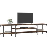 VidaXL Tv-meubel 201x35x45 cm bewerkt hout en ijzer gerookt eikenkleur
