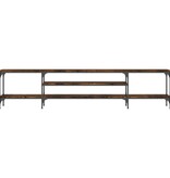 VidaXL Tv-meubel 201x35x45 cm bewerkt hout en ijzer gerookt eikenkleur