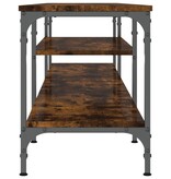 VidaXL Tv-meubel 201x35x45 cm bewerkt hout en ijzer gerookt eikenkleur