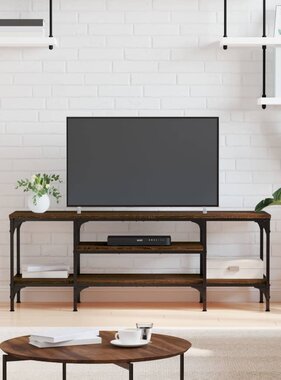 VidaXL Tv-meubel 121x35x45 cm bewerkt hout en ijzer bruineikenkleurig