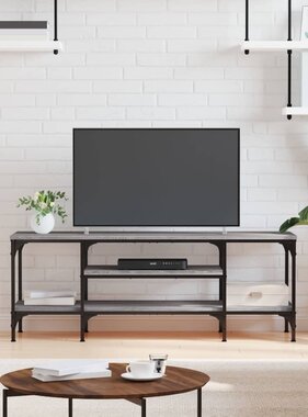 VidaXL Tv-meubel 121x35x45 cm bewerkt hout en ijzer grijs sonoma eiken