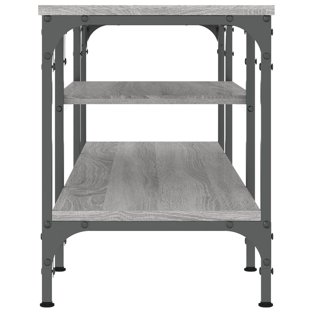 VidaXL Tv-meubel 121x35x45 cm bewerkt hout en ijzer grijs sonoma eiken
