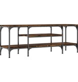 VidaXL Tv-meubel 121x35x45 cm bewerkt hout en ijzer gerookt eikenkleur