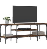 VidaXL Tv-meubel 121x35x45 cm bewerkt hout en ijzer gerookt eikenkleur