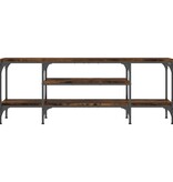 VidaXL Tv-meubel 121x35x45 cm bewerkt hout en ijzer gerookt eikenkleur