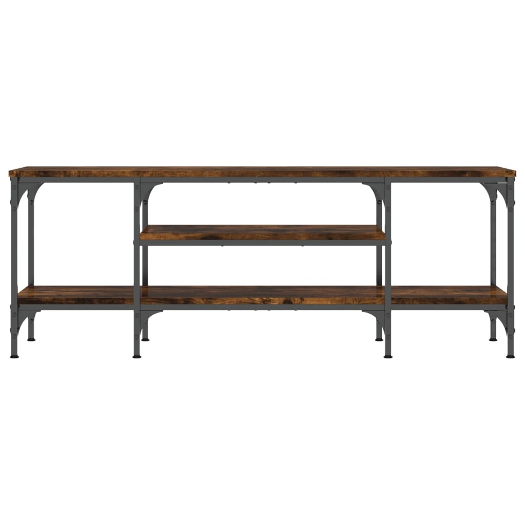 VidaXL Tv-meubel 121x35x45 cm bewerkt hout en ijzer gerookt eikenkleur