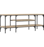 VidaXL Tv-meubel 121x35x45 cm bewerkt hout en ijzer sonoma eikenkleur