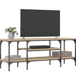 VidaXL Tv-meubel 121x35x45 cm bewerkt hout en ijzer sonoma eikenkleur