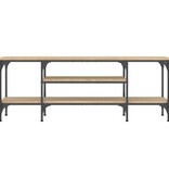VidaXL Tv-meubel 121x35x45 cm bewerkt hout en ijzer sonoma eikenkleur