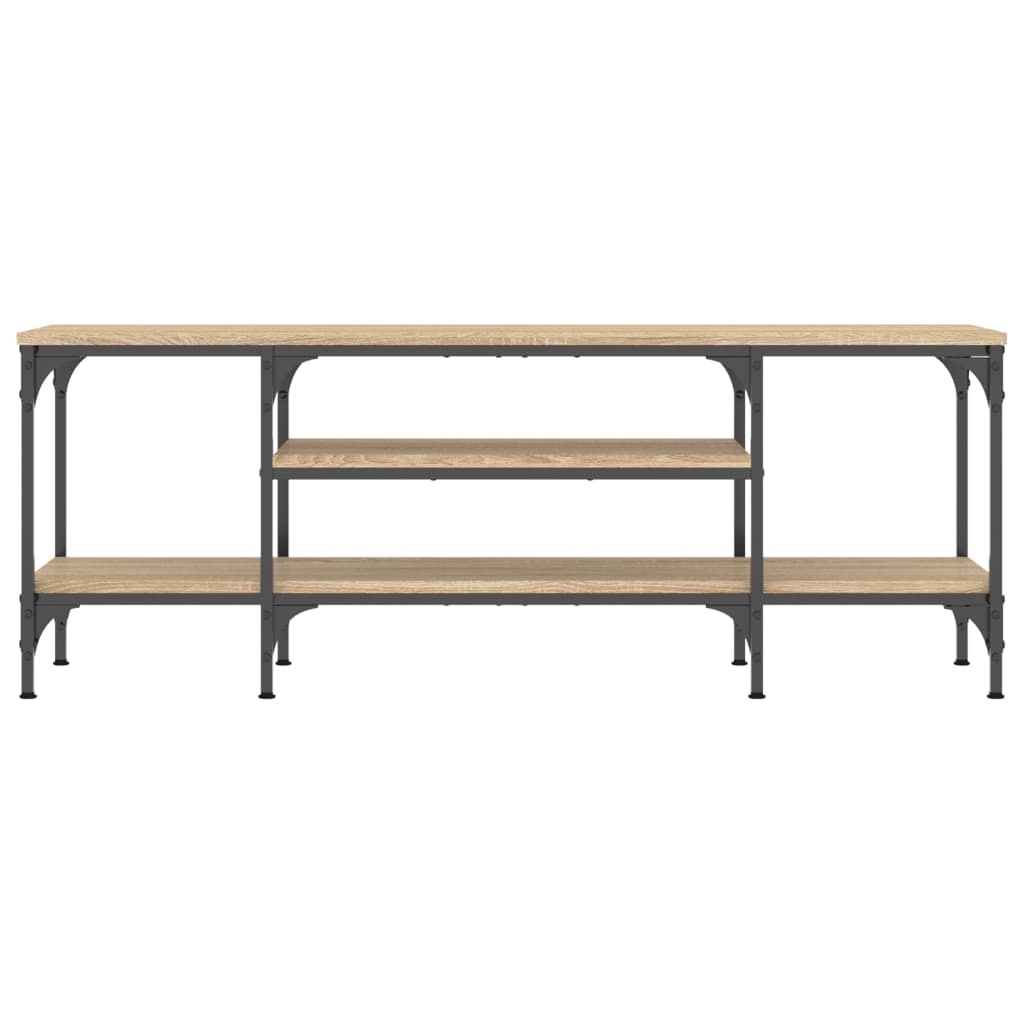 VidaXL Tv-meubel 121x35x45 cm bewerkt hout en ijzer sonoma eikenkleur