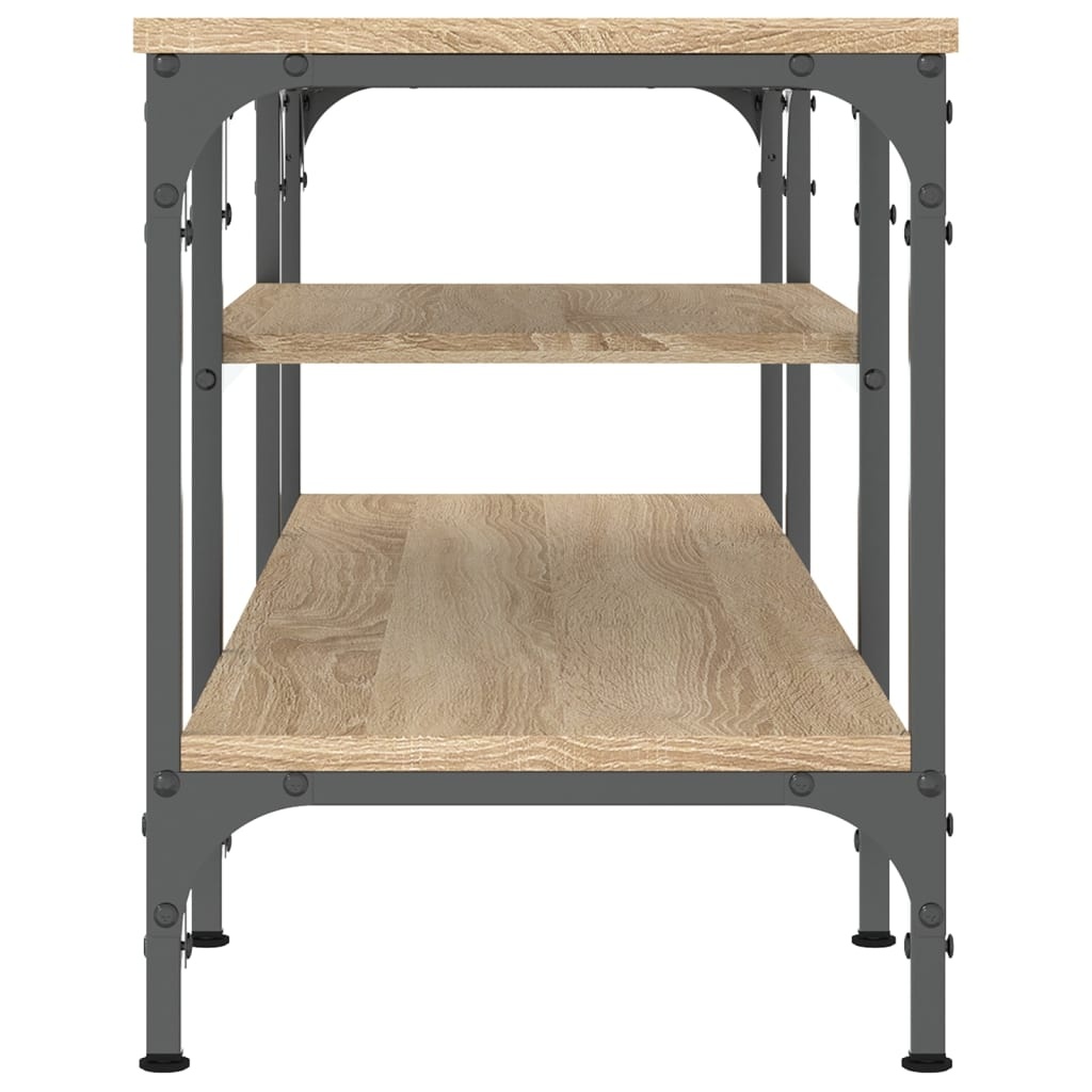 VidaXL Tv-meubel 121x35x45 cm bewerkt hout en ijzer sonoma eikenkleur