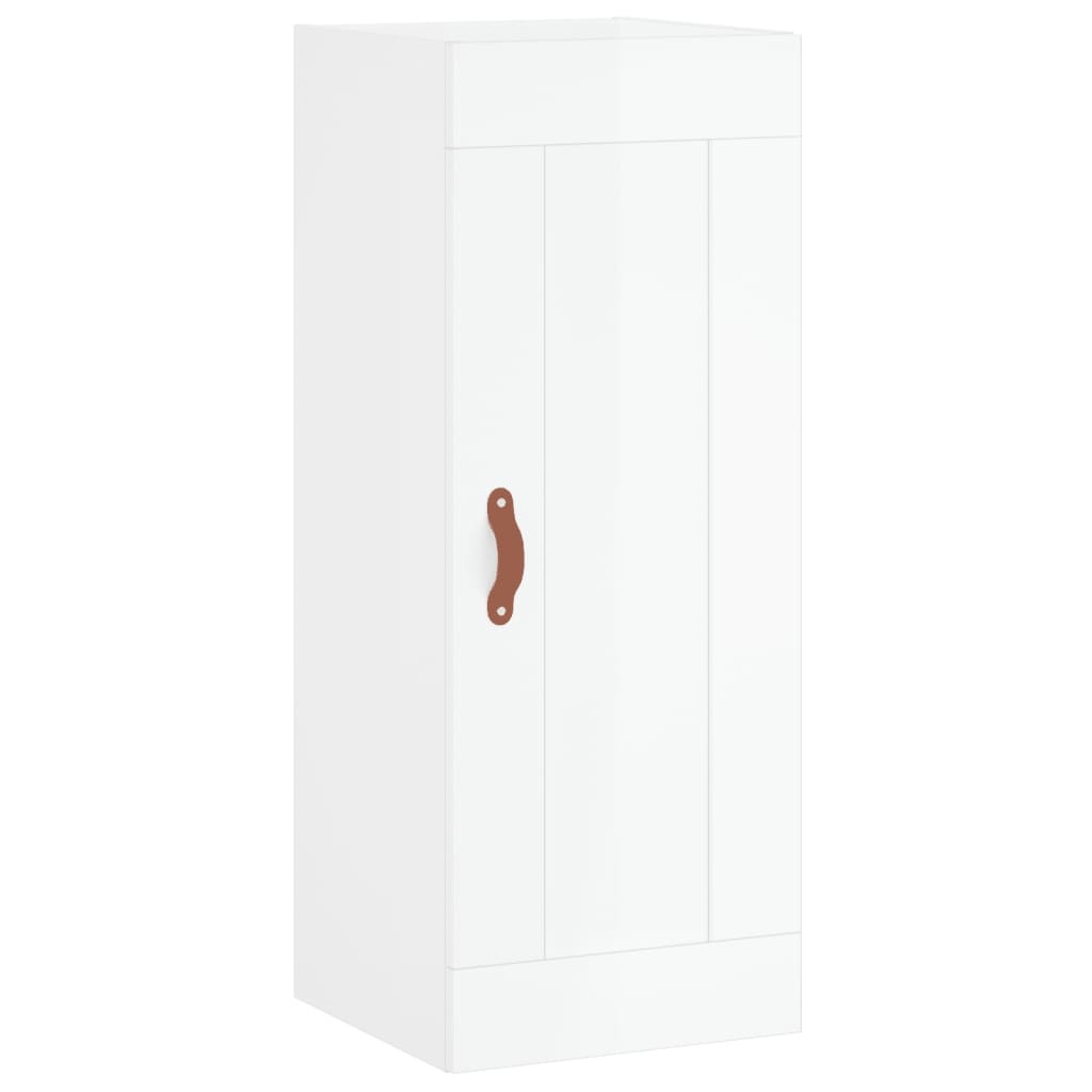 VidaXL Wandkast 34,5x34x90 cm bewerkt hout hoogglans wit