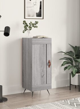 VidaXL Dressoir 34,5x34x90 cm bewerkt hout grijs sonoma eikenkleurig