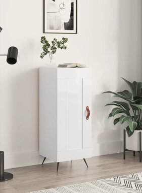 VidaXL Dressoir 34,5x34x90 cm bewerkt hout hoogglans wit