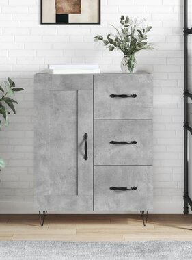 VidaXL Dressoir 69,5x34x90 cm bewerkt hout betongrijs