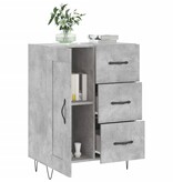 VidaXL Dressoir 69,5x34x90 cm bewerkt hout betongrijs