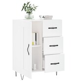 VidaXL Dressoir 69,5x34x90 cm bewerkt hout hoogglans wit