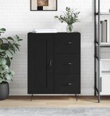 VidaXL Dressoir 69,5x34x90 cm bewerkt hout zwart