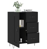 VidaXL Dressoir 69,5x34x90 cm bewerkt hout zwart