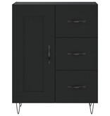 VidaXL Dressoir 69,5x34x90 cm bewerkt hout zwart