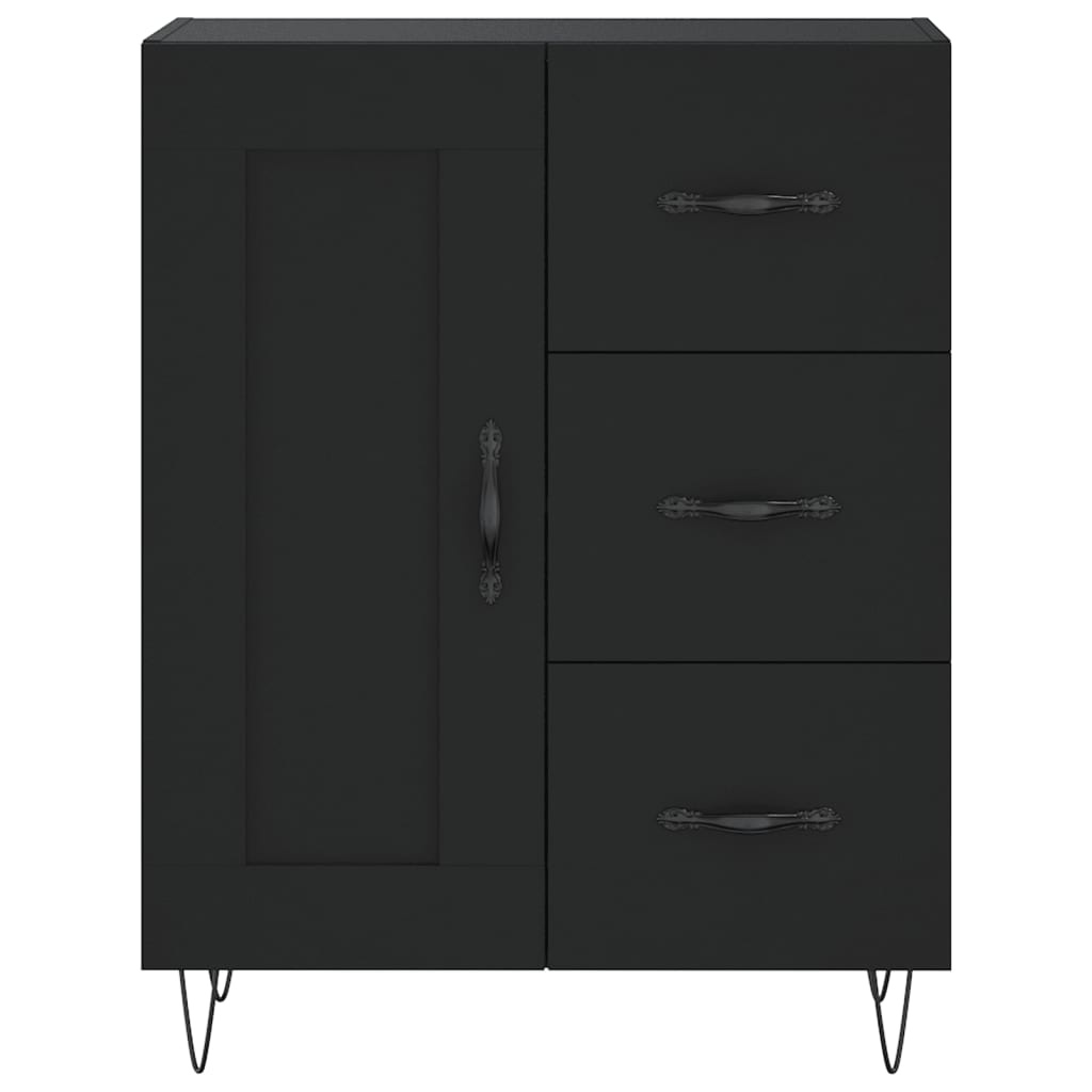 VidaXL Dressoir 69,5x34x90 cm bewerkt hout zwart