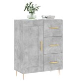 VidaXL Dressoir 69,5x34x90 cm bewerkt hout betongrijs