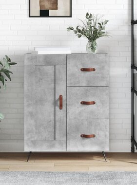 VidaXL Dressoir 69,5x34x90 cm bewerkt hout betongrijs