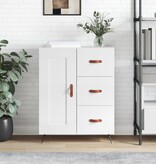 VidaXL Dressoir 69,5x34x90 cm bewerkt hout hoogglans wit