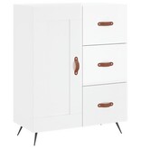 VidaXL Dressoir 69,5x34x90 cm bewerkt hout hoogglans wit