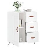 VidaXL Dressoir 69,5x34x90 cm bewerkt hout hoogglans wit