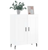 VidaXL Dressoir 69,5x34x90 cm bewerkt hout hoogglans wit