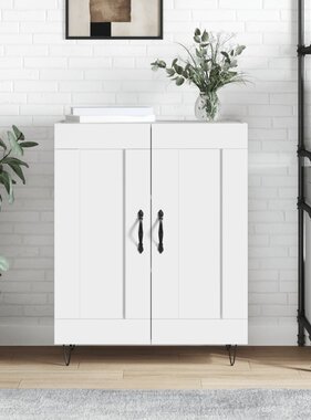 VidaXL Dressoir 69,5x34x90 cm bewerkt hout hoogglans wit