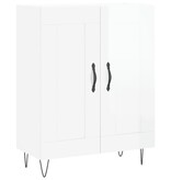 VidaXL Dressoir 69,5x34x90 cm bewerkt hout hoogglans wit