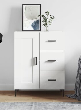 VidaXL Dressoir 69,5x34x90 cm bewerkt hout wit