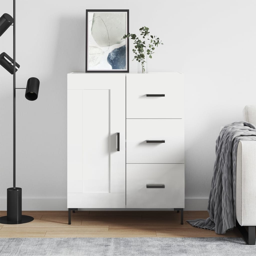 VidaXL Dressoir 69,5x34x90 cm bewerkt hout wit