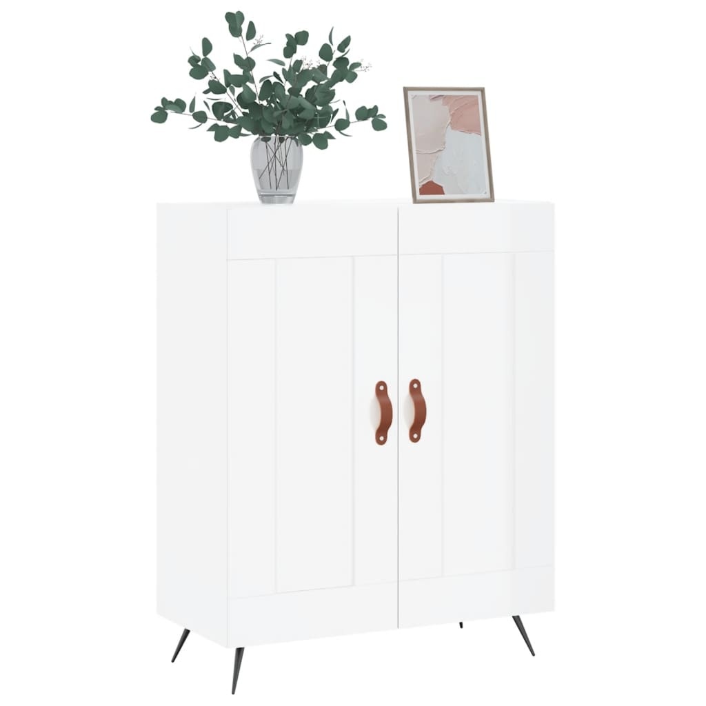 VidaXL Dressoir 69,5x34x90 cm bewerkt hout hoogglans wit