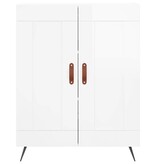 VidaXL Dressoir 69,5x34x90 cm bewerkt hout hoogglans wit