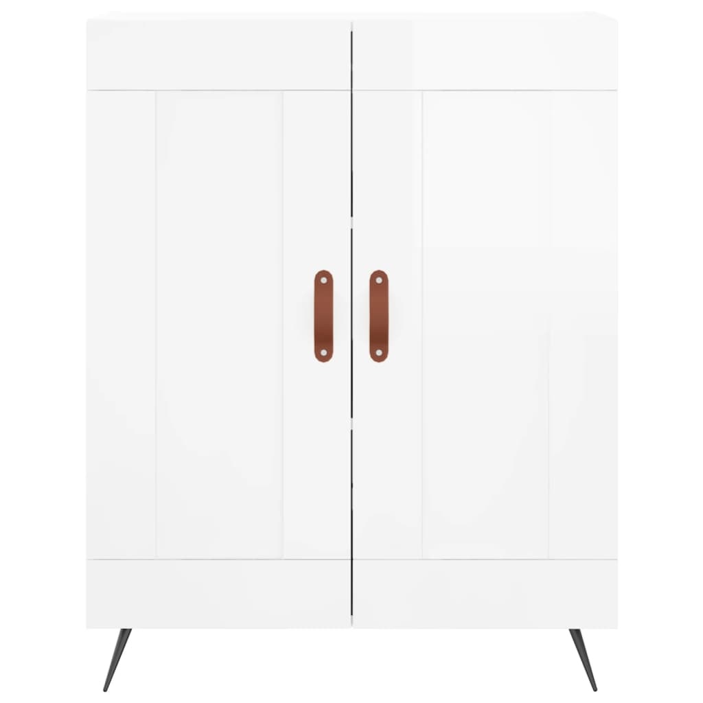 VidaXL Dressoir 69,5x34x90 cm bewerkt hout hoogglans wit